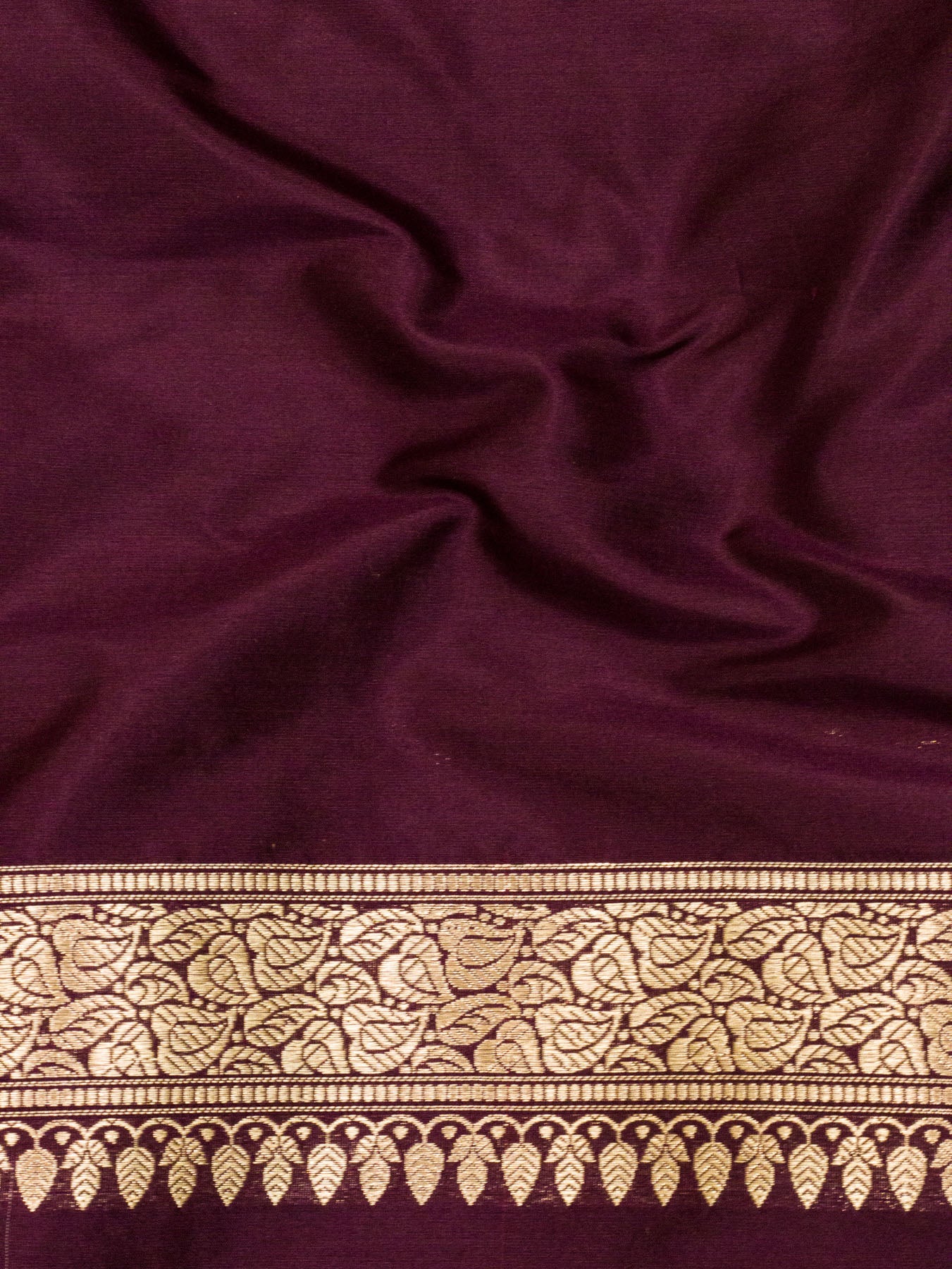 Garnet Pure Katan Silk Handloom Saree with Kadhwa Aadha Gold Zari Meenakari Guldasta Buti