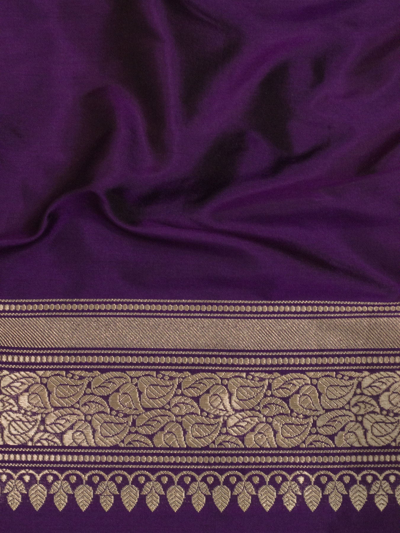 Magenta Purple Pure Katan Silk Handloom Saree Kadhwa Gold & Silver Zari Buti
