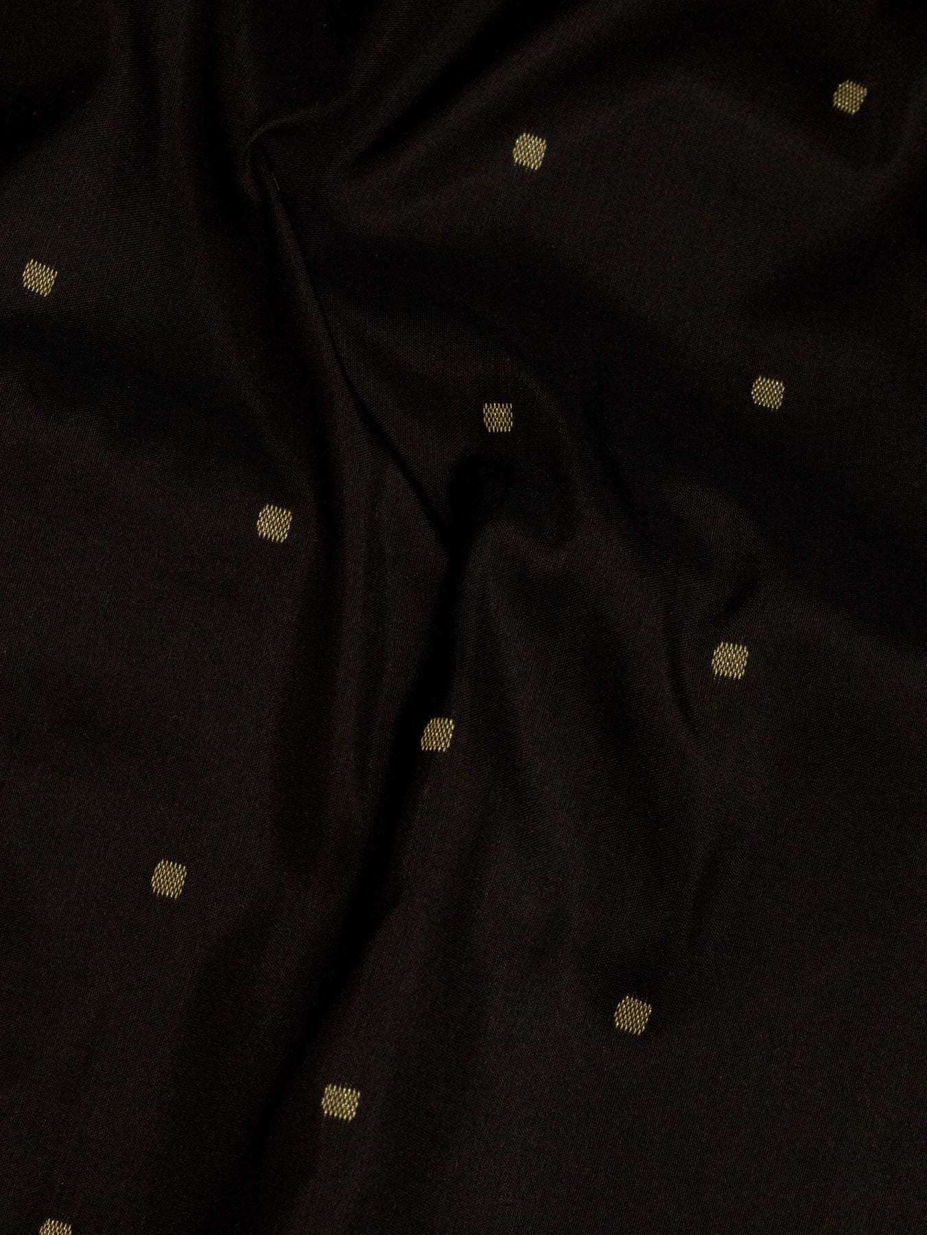Black Pure Katan Silk Handloom Kadhwa Saree with Scallop Meenakari Border & Pallu and Fine Gold Zari Khaddi Buti