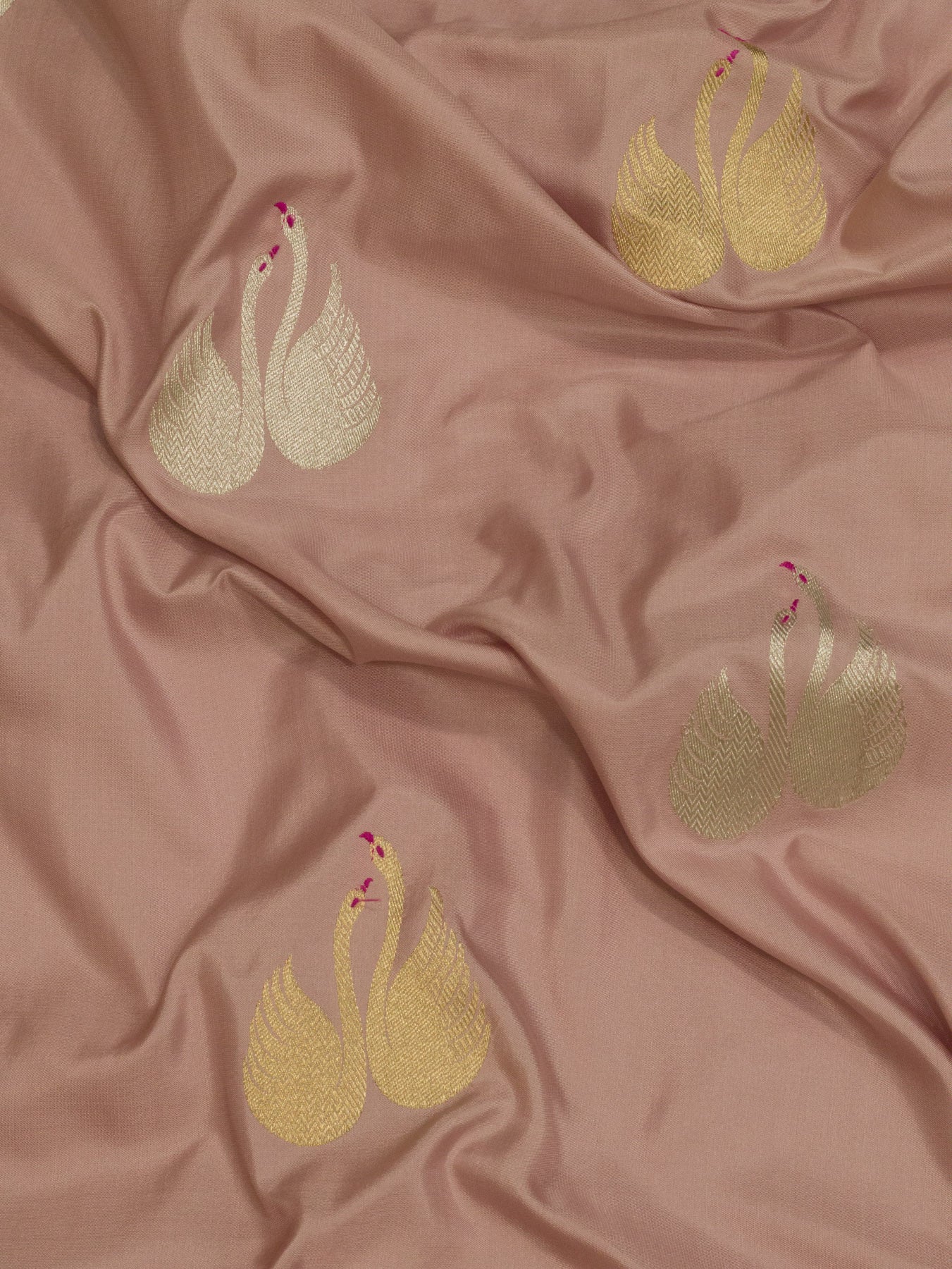Light Pink Pure Katan Naqshi Satin Silk Handloom Saree with Kadhwa Tilfi Meenakari Gold & Silver Shikargah Zari Buti