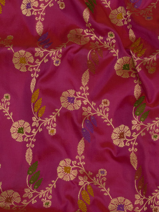 Dhoop Chaon Rani Pure Katan Silk Handloom Saree with Kadhwa Jangla Gold Zari Tilfi Meenakari