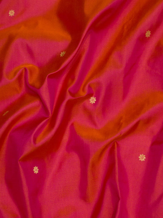 Dhoop Chaon Rani Pink Pure Katan Silk Handloom Saree with Kadhwa Fine Gold Zari Buti