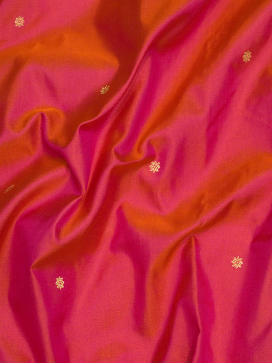 Dhoop Chaon Rani Pink Pure Katan Silk Handloom Saree with Kadhwa Fine Gold Zari Buti