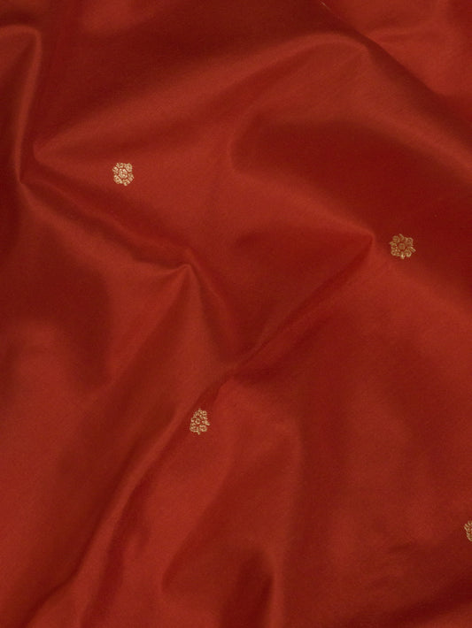 Shaadi Red Pure Katan Silk Handloom Saree with Kadhwa Fine Gold Zari Buti