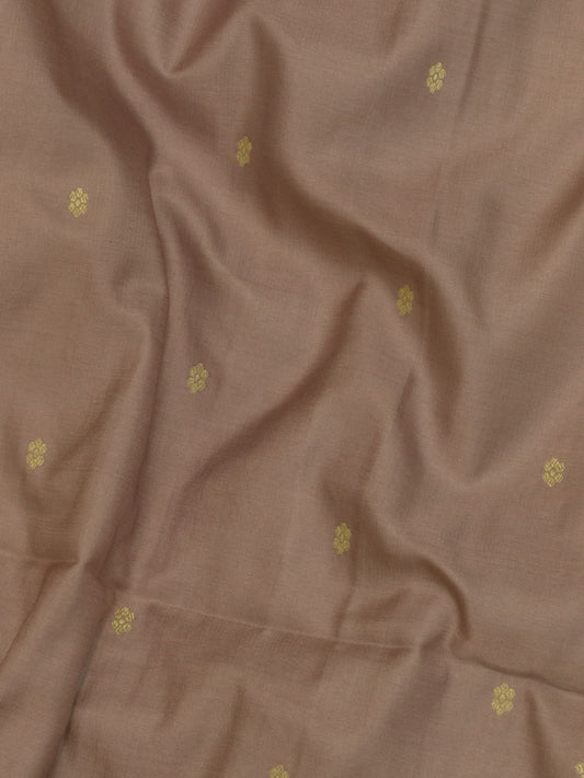 Dusty Mauve Pure Satin Silk Handloom Saree with Kadhwa Koniya Pallu & Border & Fine Zari Khaddi Buti