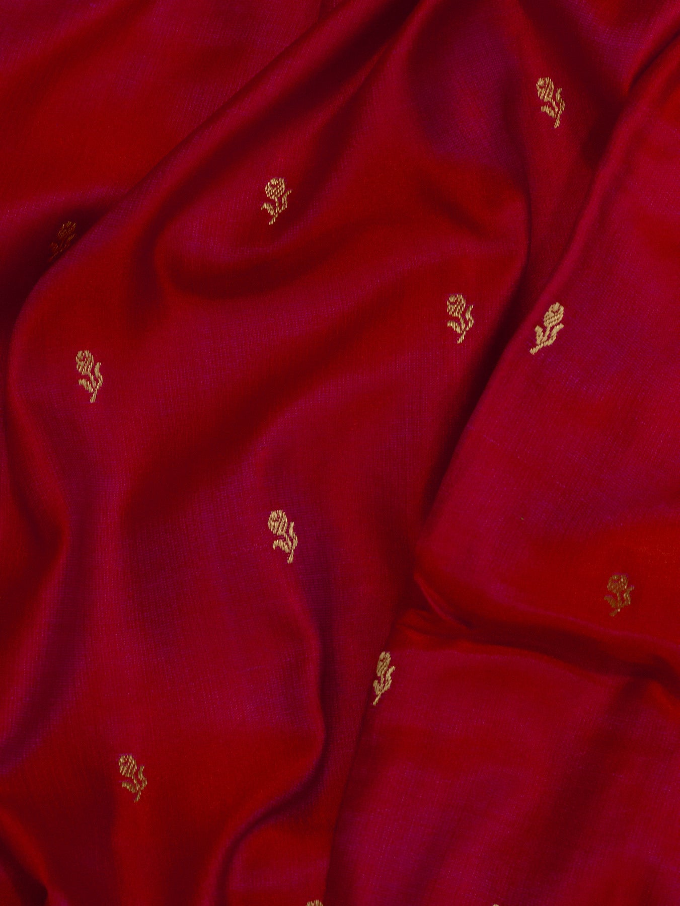 Pure Satin Silk Wine Banarasi Dhoop Chaon Red Rani Handloom Saree with Kadhwa Border & Pallu and Khaddi Fine - ZARISPIRE