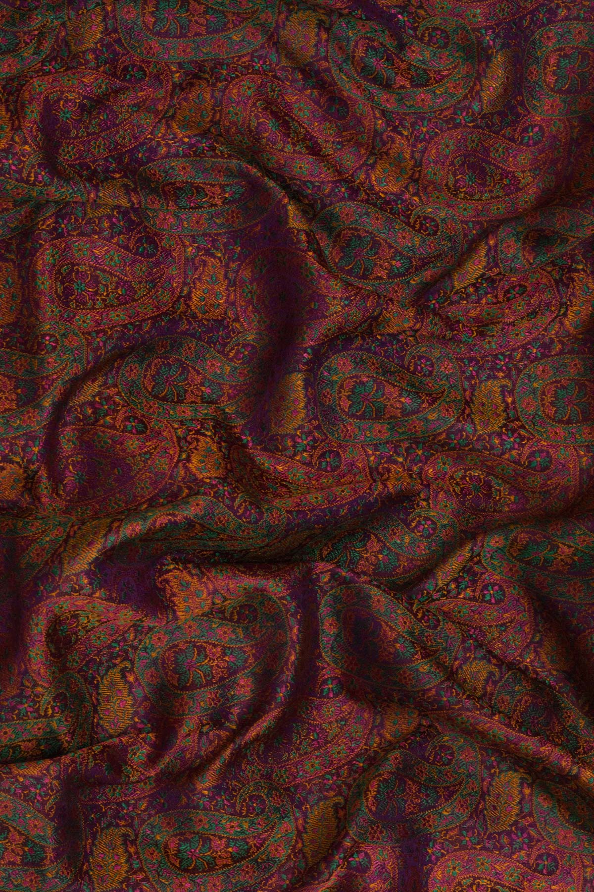 Pure Satin Silk Magenta Purple Banarasi plain saree with kadhwa zari border and tilfi jamawar tanchui pallu and - ZARISPIRE