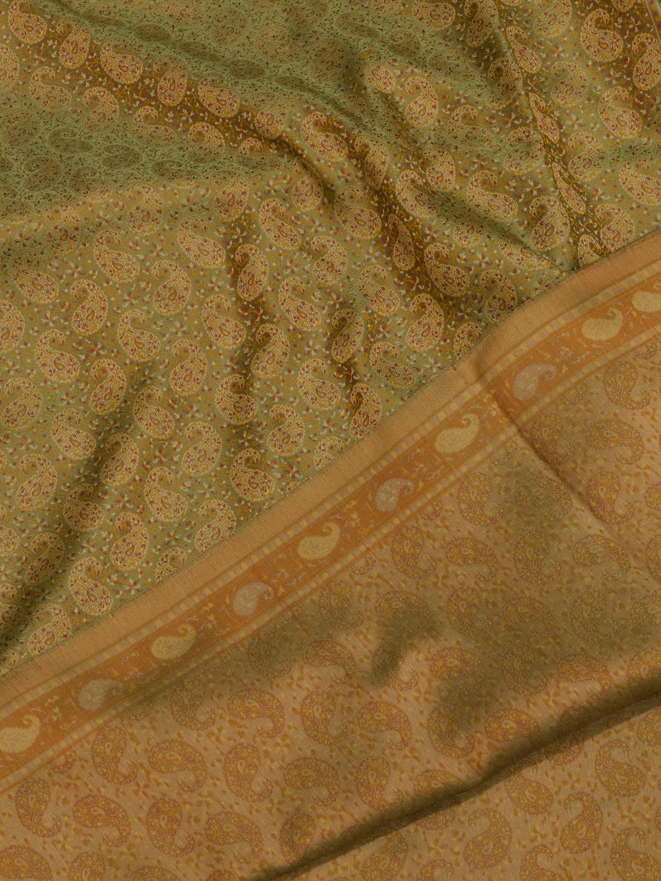 Pista Green Pure Satin Silk Handloom Saree with Allover Tilfi Jamawar Tanchui Weaving