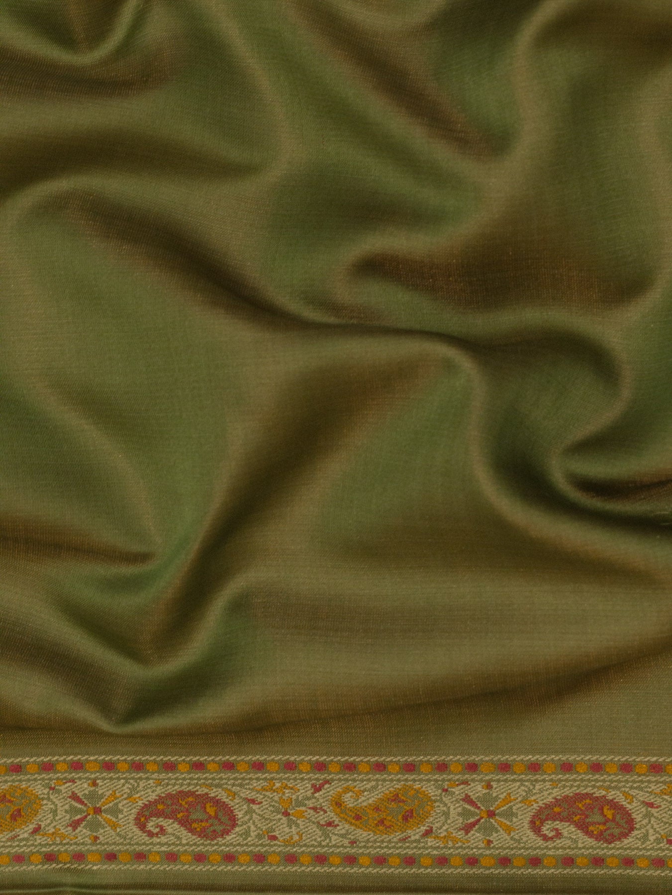 Pista Green Pure Satin Silk Handloom Saree with Allover Tilfi Jamawar Tanchui Weaving
