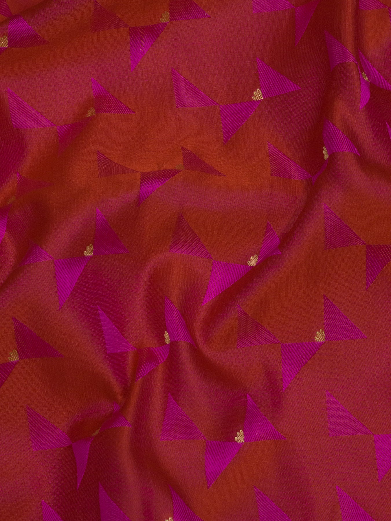 Rani Pure Satin Silk Handloom Saree with Allover Alfi Jamawar Tanchui & Zari Buti Accents