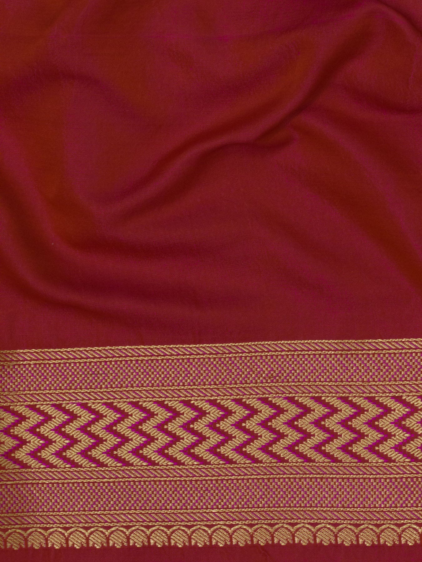 Rani Pure Satin Silk Handloom Saree with Allover Alfi Jamawar Tanchui & Zari Buti Accents