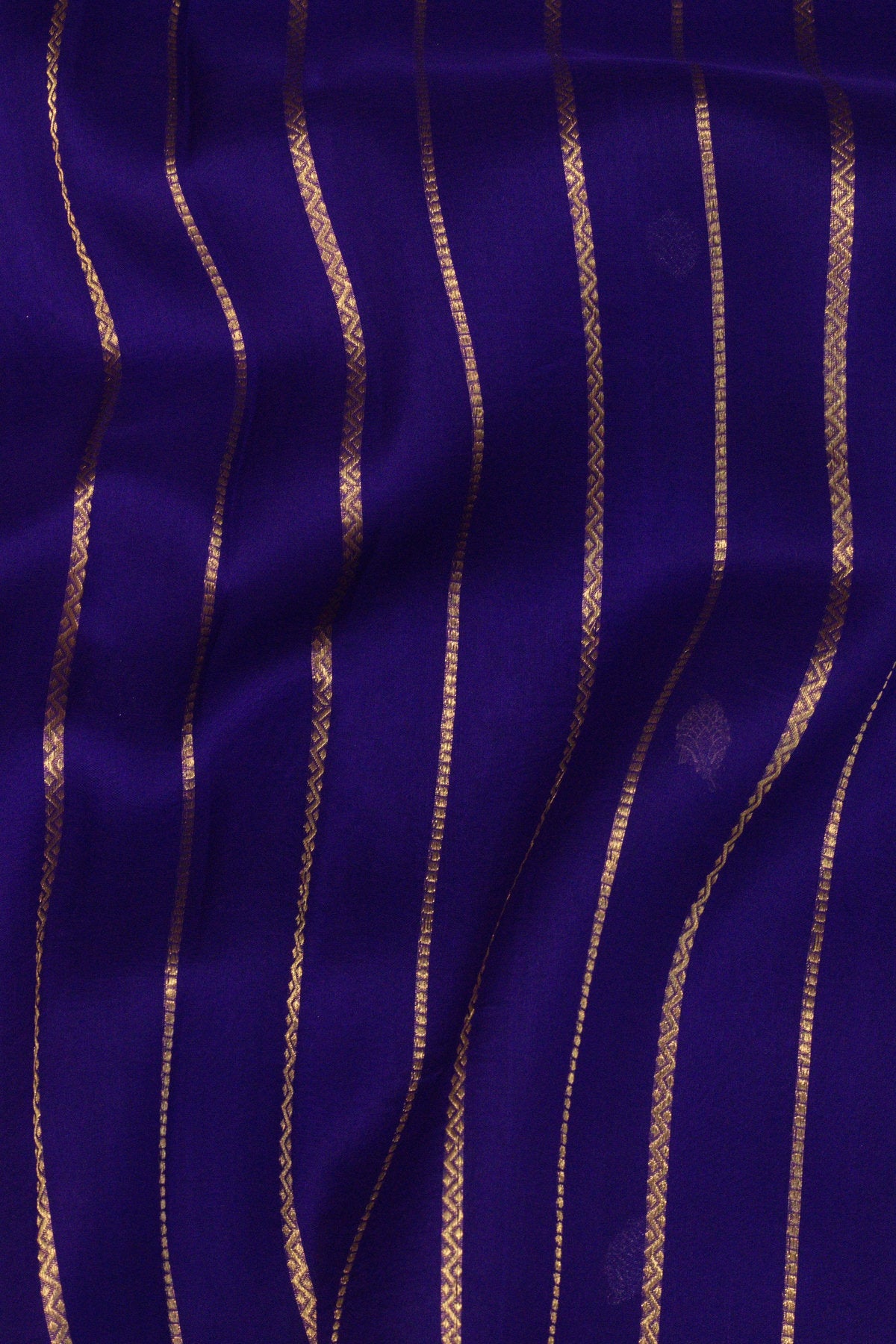 Uda Purple Pure Kora Organza Silk Handloom Saree with Kadhwa Gold & Silver Zari Aadha Jaal