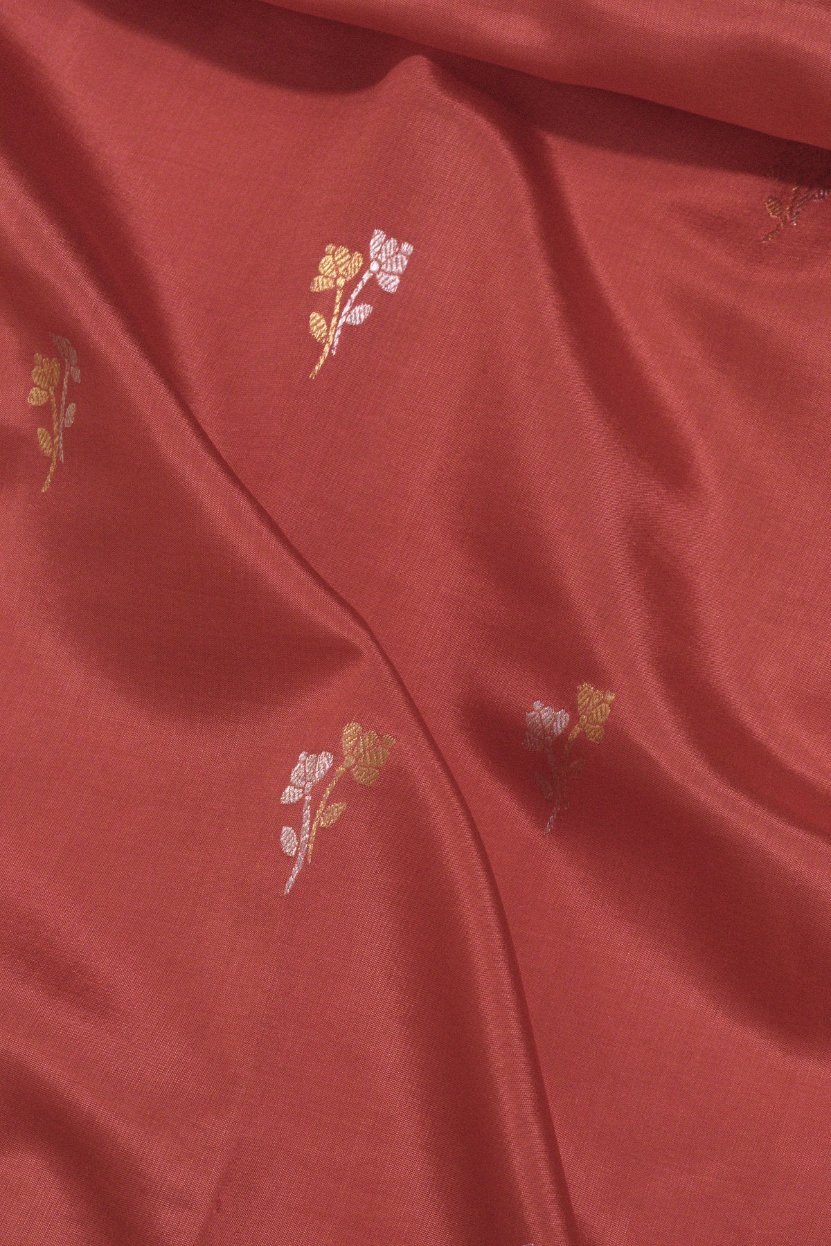 Peach Pink Katan Silk Handloom Saree with Kadhwa Zari Buta Satin Border & Buti