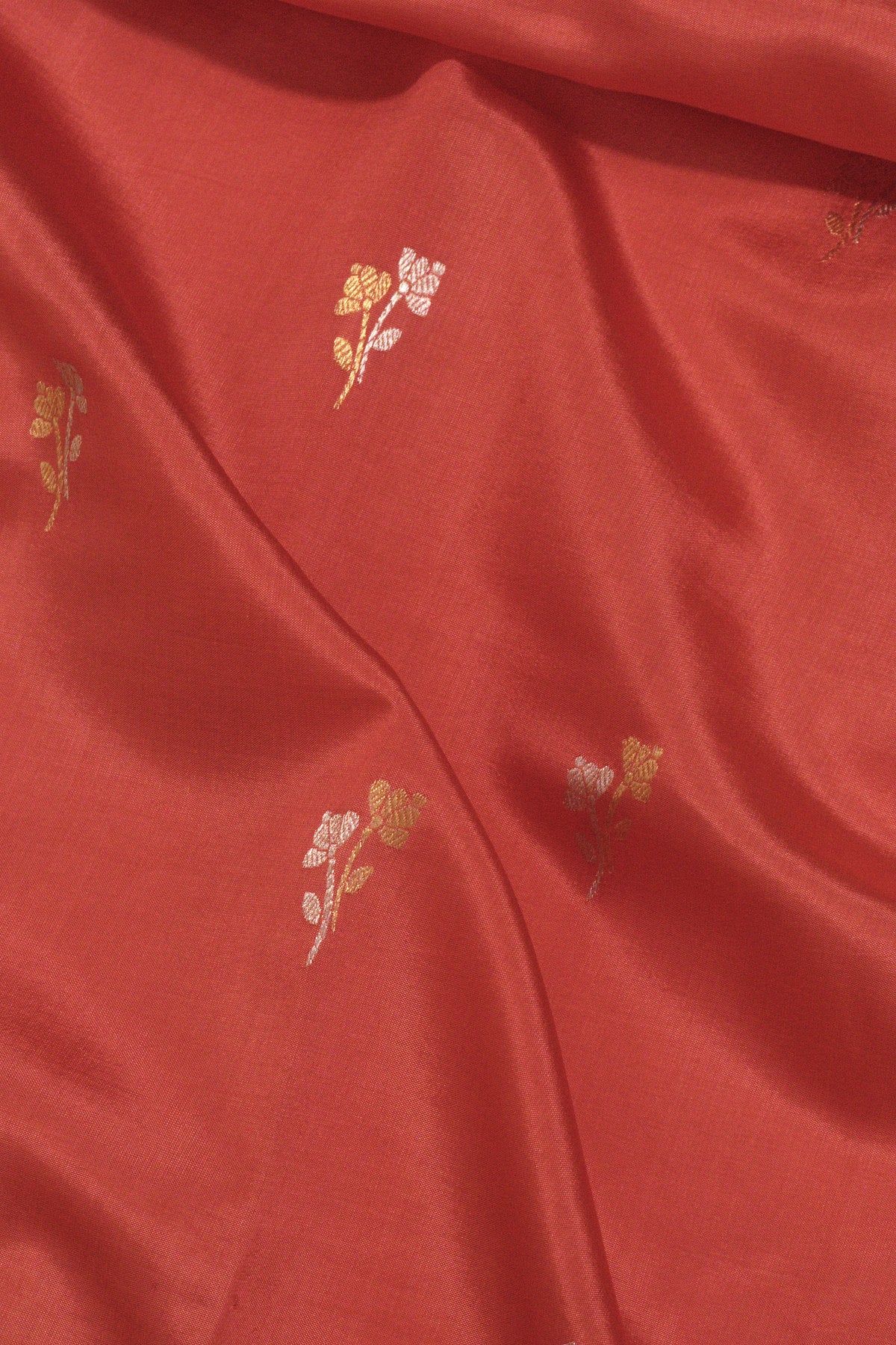 Peach Pink Katan Silk Handloom Saree with Kadhwa Zari Buta Satin Border & Buti
